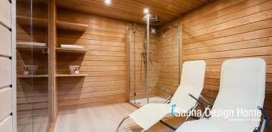 Szaunaház relaxációs előtérrel Szaunaház relaxációs előtérrel